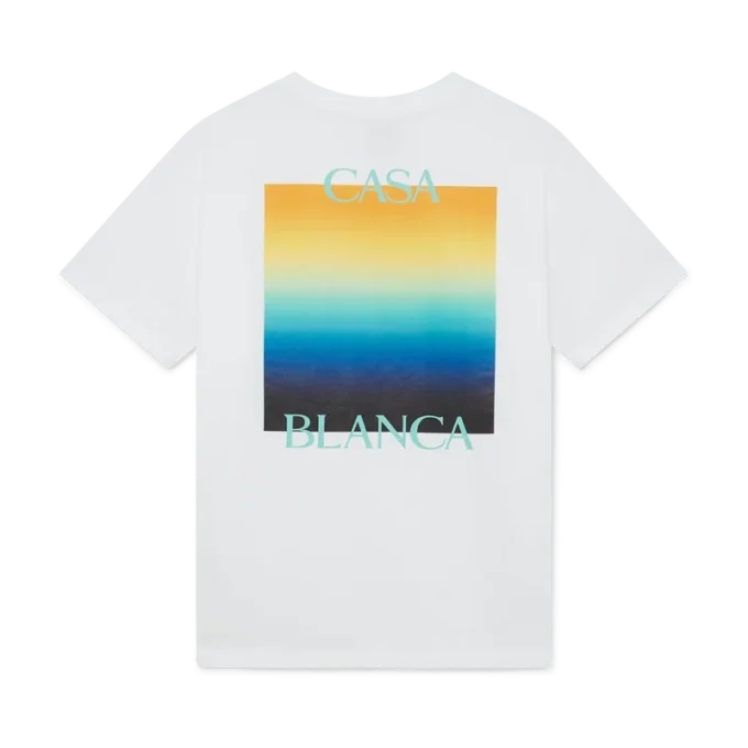 Gradient Square Kurzarm-Shorts-T-Shirt