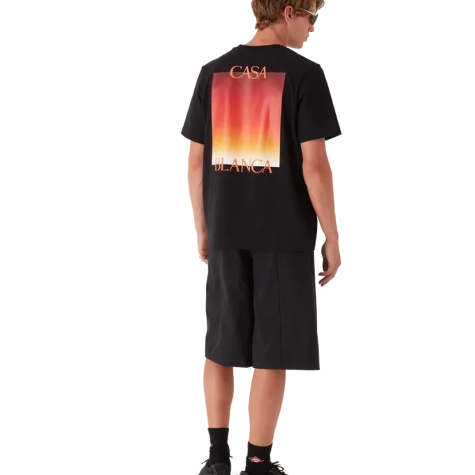 Gradient Square Kurzarm-Shorts-T-Shirt