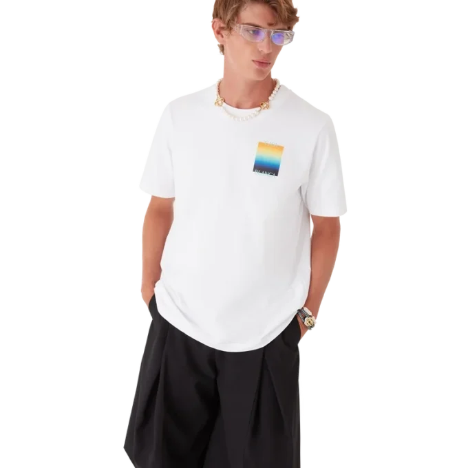 Gradient Square Kurzarm-Shorts-T-Shirt