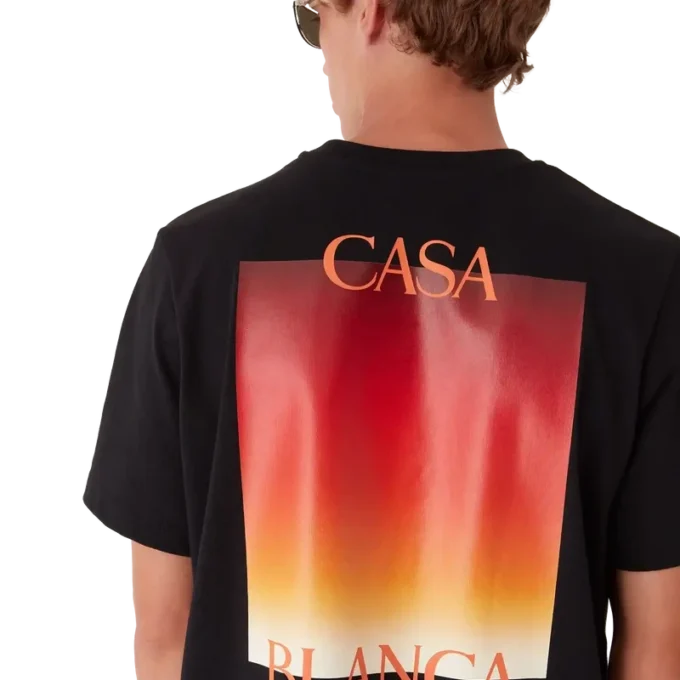 Gradient Square Kurzarm-Shorts-T-Shirt