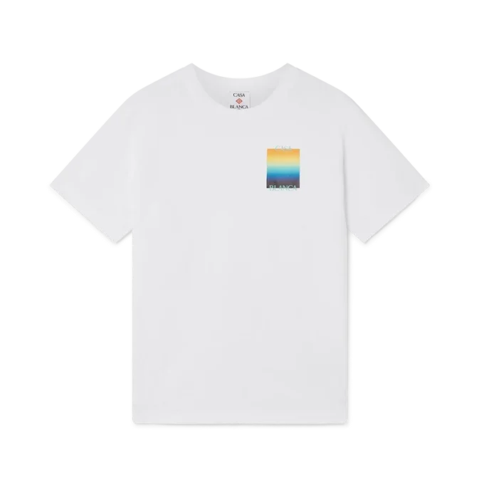 Gradient Square Kurzarm-Shorts-T-Shirt