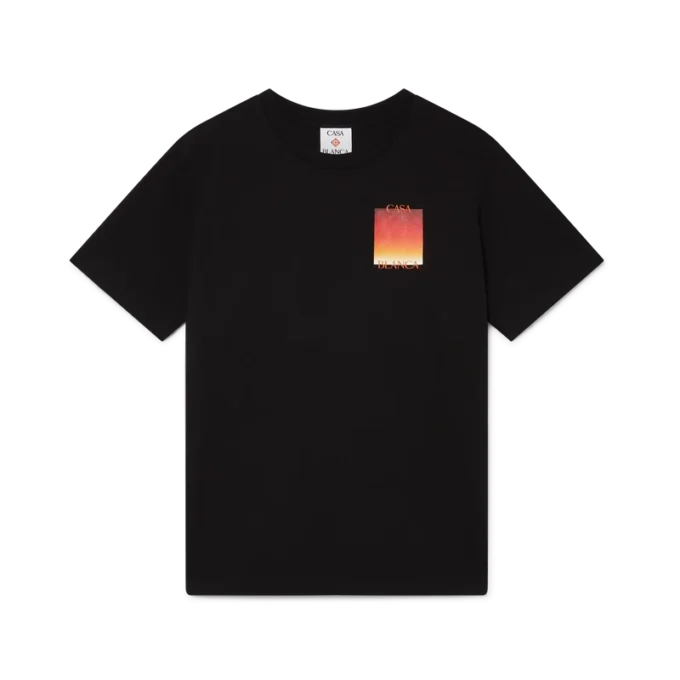 Gradient Square Kurzarm-Shorts-T-Shirt
