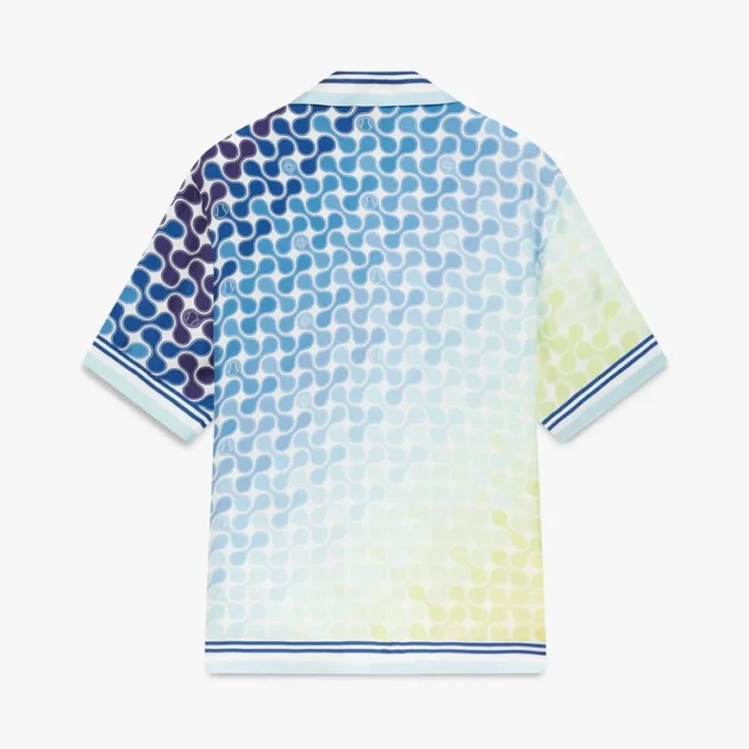 Gradient Tennis Tile Kurzarm-Seidenhemd