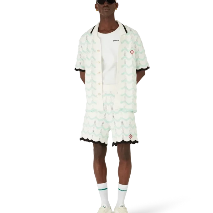 Gradient Wave Baumwoll-Häkel-Shorts Gradient Wave Baumwoll-Häkel-Shorts