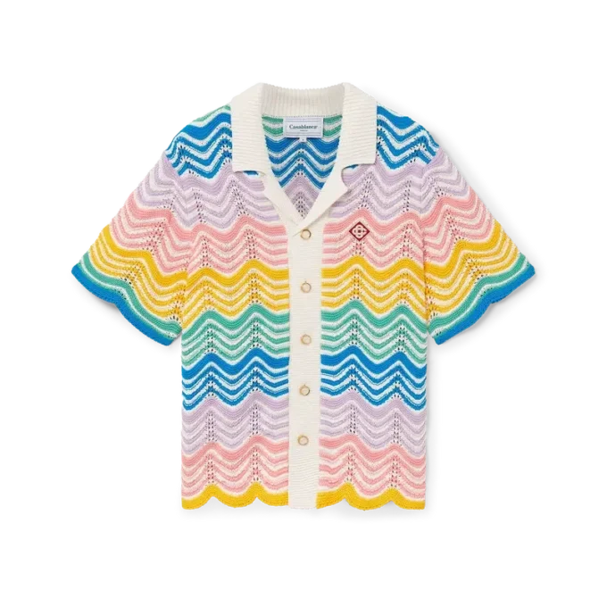 Gradient Wave Strickhemd