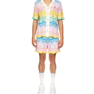 Gradient Wave Strickhemd