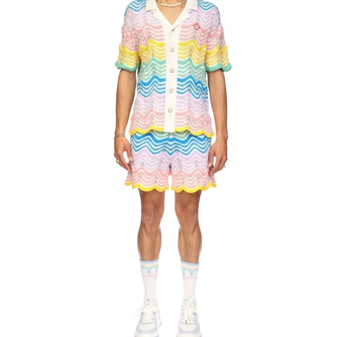 Gradient Wave Strickhemd