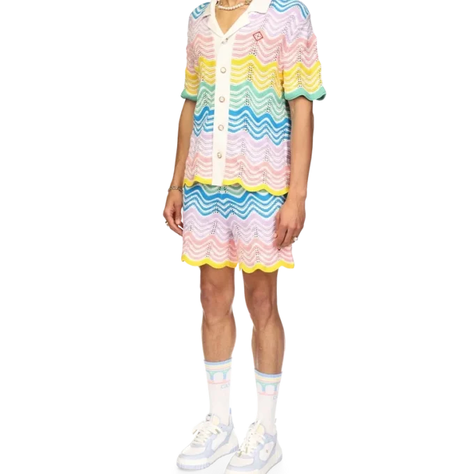 Gradient Wave Strickhemd