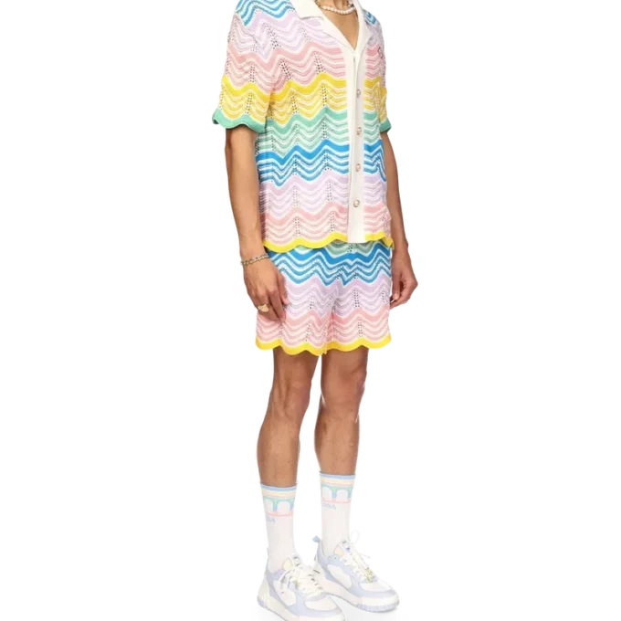 Gradient Wave Strickhemd