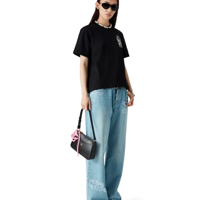 Graffiti-Jeans im Used-Look