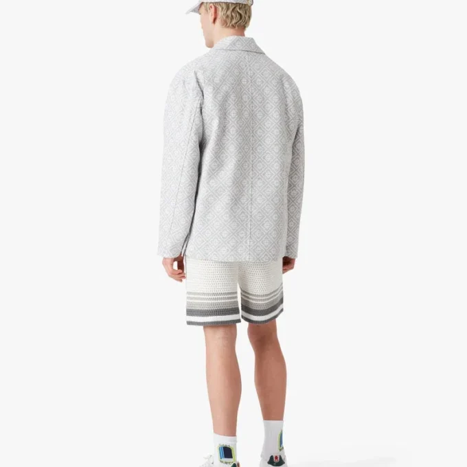 Graue Monogram-Arbeitsjacke