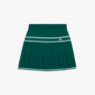 Grüner plissierter Strick-Minirock