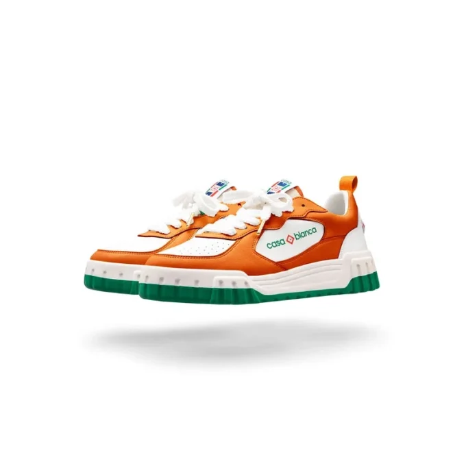 Herren Court Sneakers in Orange und Weiß
