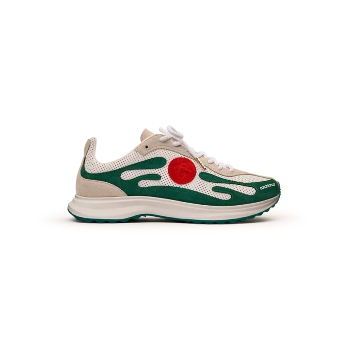 Weiß-grüner Stade-Sneaker für Damen