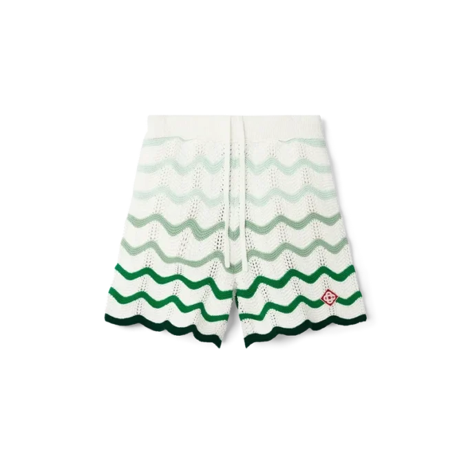 Häkel-Shorts mit wellenförmigem Farbverlauf