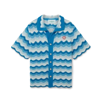 Häkelhemd mit wellenförmigem Farbverlauf