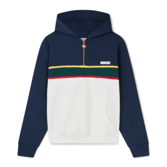 Hoodie mit Viertelreißverschluss und Farbblock-Design Hoodie mit Viertelreißverschluss und Farbblock-Design