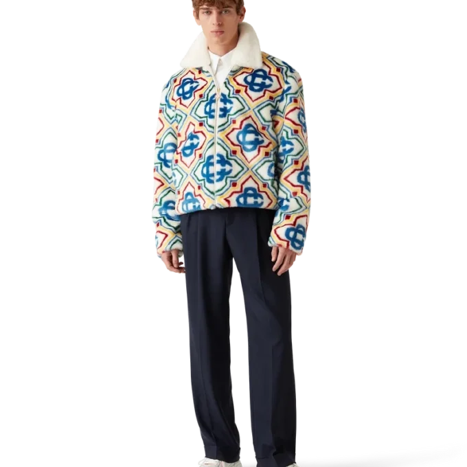 Jacquard-Kunstfelljacke