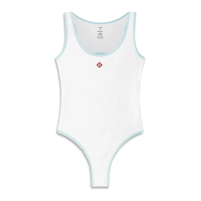 Jacquard-Monogramm-Badeanzug