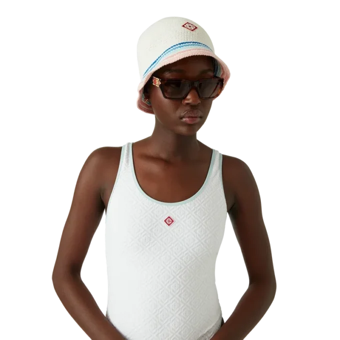 Jacquard-Monogramm-Badeanzug