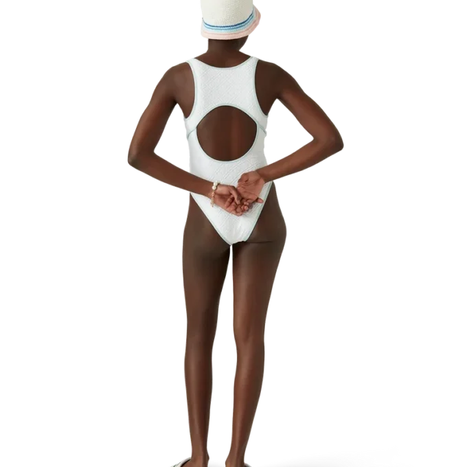 Jacquard-Monogramm-Badeanzug