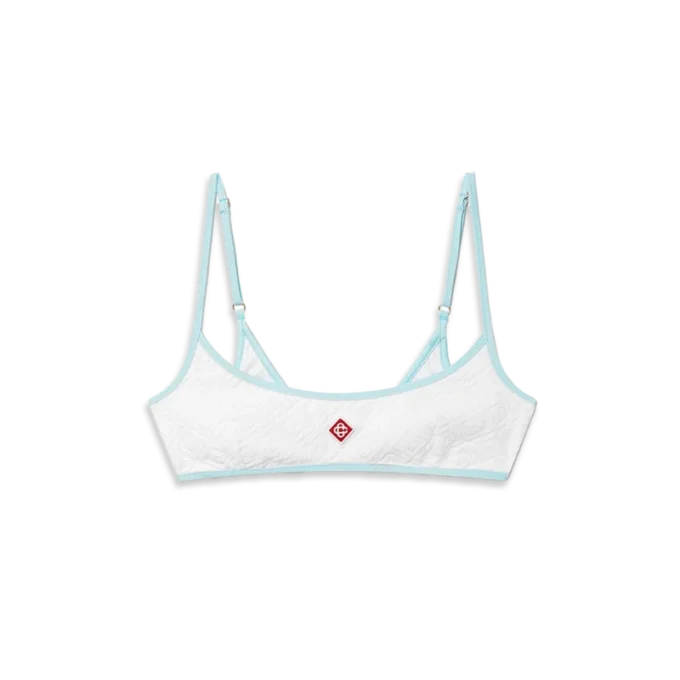 Jacquard-Monogramm-Bikini-Oberteil