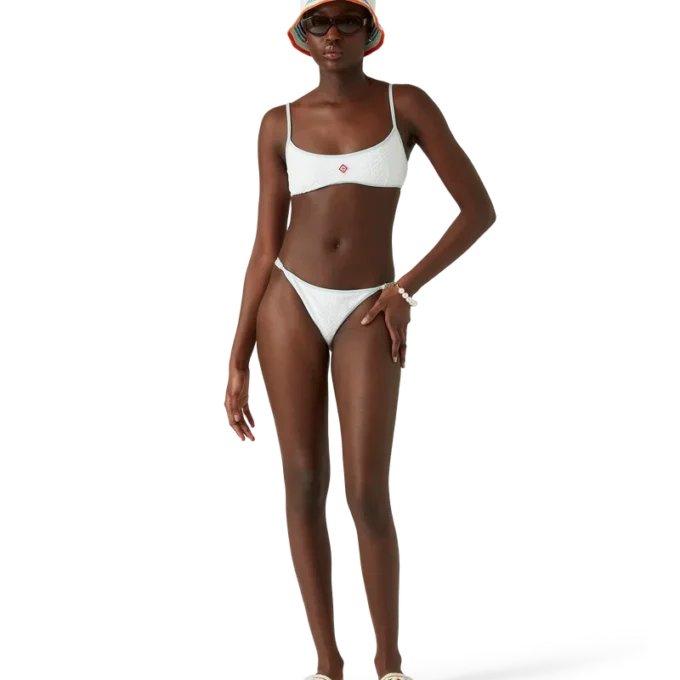 Jacquard-Monogramm-Bikini-Oberteil