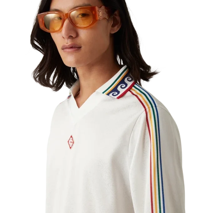 Jacquard-Monogramm-Fußball-Langarm-Hemd Jacquard-Monogramm-Fußball-Langarm-Hemd