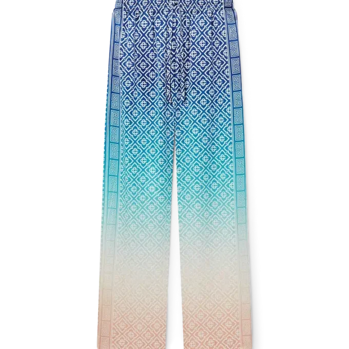 Jacquard-Seiden-Hose mit Farbverlauf
