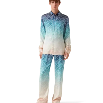 Jacquard-Seiden-Hose mit Farbverlauf