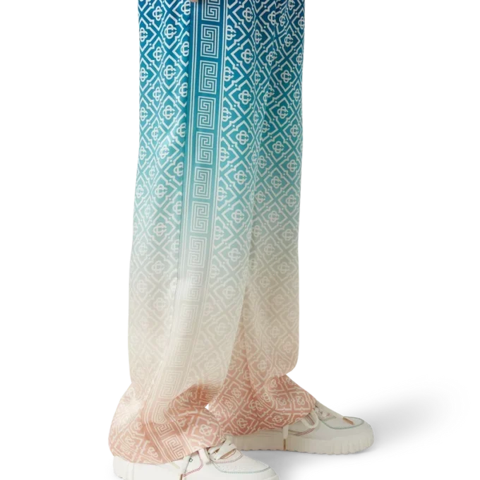 Jacquard-Seiden-Hose mit Farbverlauf