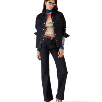 Jeanshemd mit Logo-Stickerei