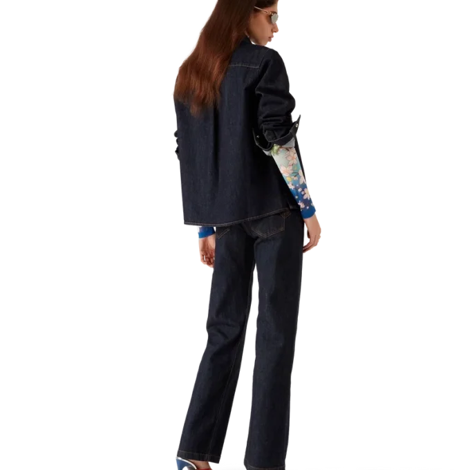 Jeanshemd mit Logo-Stickerei Jeanshemd mit Logo-Stickerei