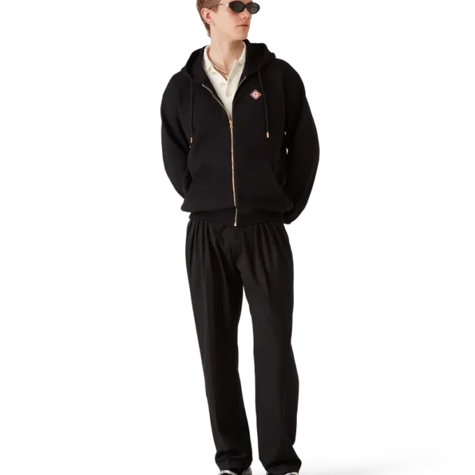 Kapuzenpullover mit Reißverschluss und Diamant-Logo