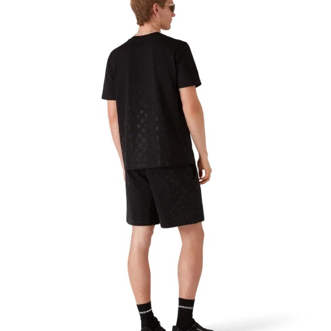 Kurzarm-T-Shirt mit Kristall-Monogramm-Logo