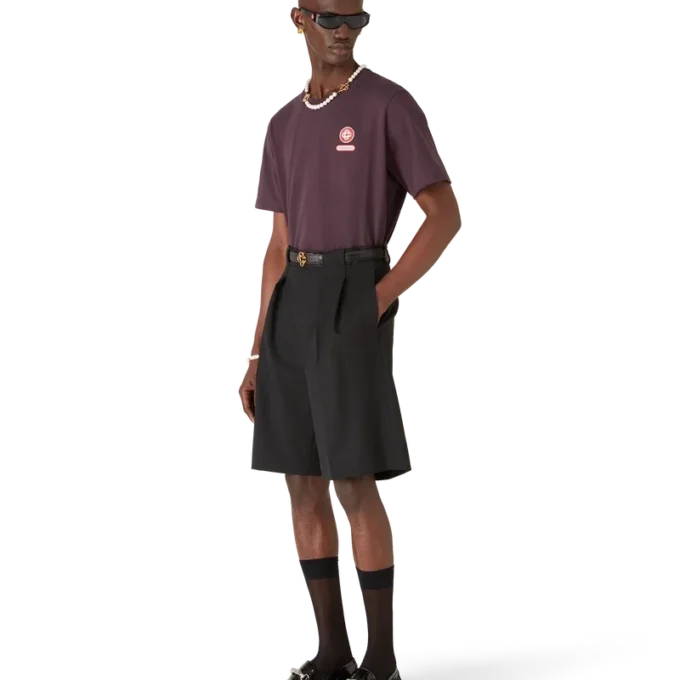 Kurzarm-T-Shirt mit Logo-Patch