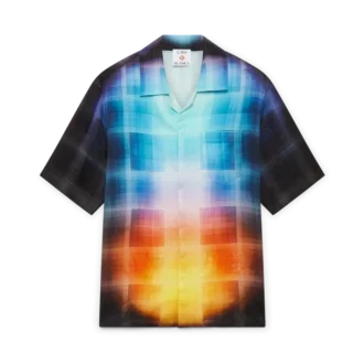 Kurzarmhemd aus Viskosemischung mit Farbverlauf