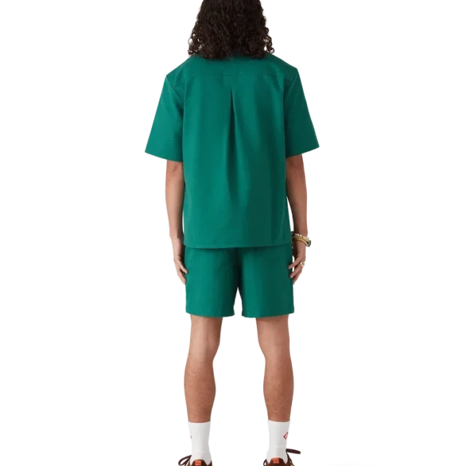 Kurzärmeliges Jacquard-Shirt aus Baumwolle mit Monogramm