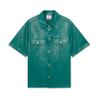 Kurzärmeliges Lederhemd mit Shorts