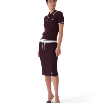 Kurzärmeliges Polohemd aus Baumwollstrick-Shorts