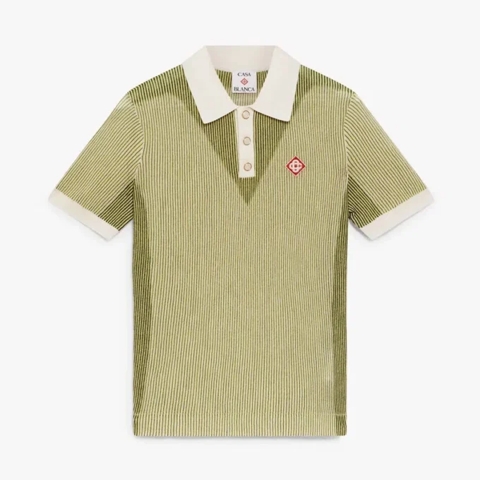 Kurzärmeliges Poloshirt mit vertikalen Streifen