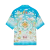 Kurzärmeliges Seidentwill-Shirt mit Kawaii-Motiv
