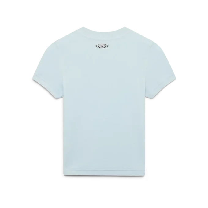 Kurzärmeliges Velours-T-Shirt für Damen