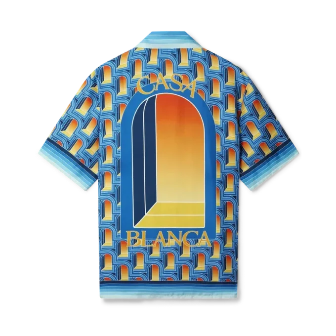 L’arche De Nuit Seidenhemd mit Kubanerkragen