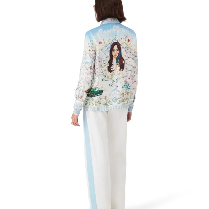 L’hiver Fleuri Langarmhemd aus Seidentwill