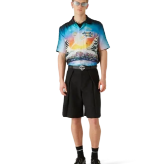 La Pramonition Kurzarm-Seidenhemd