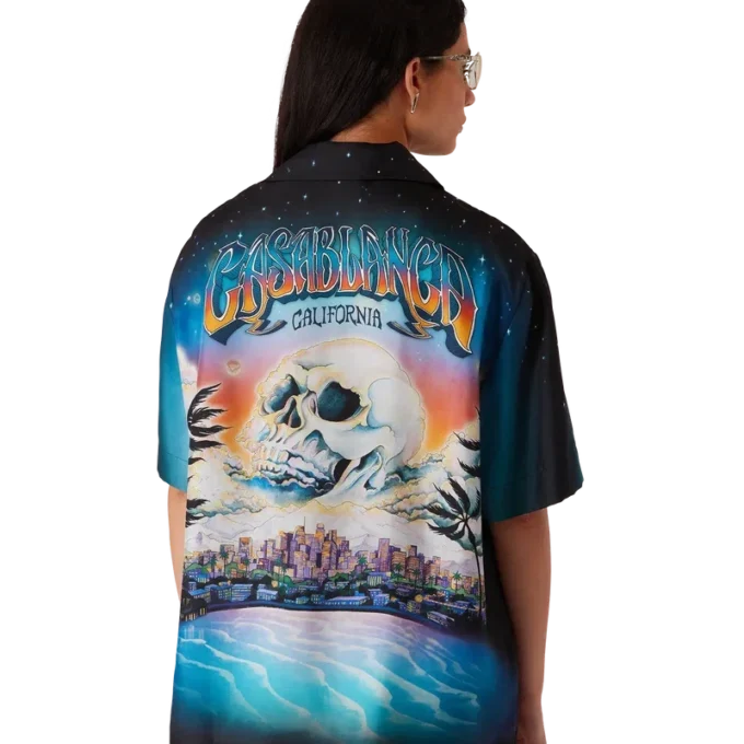 La Pramonition Kurzarm-Seidenhemd