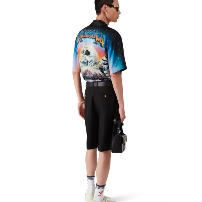 La Pramonition Kurzarm-Seidenhemd