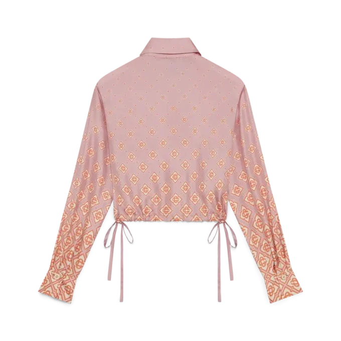 Langärmliges Seidenhemd mit Monogram-Dégradé