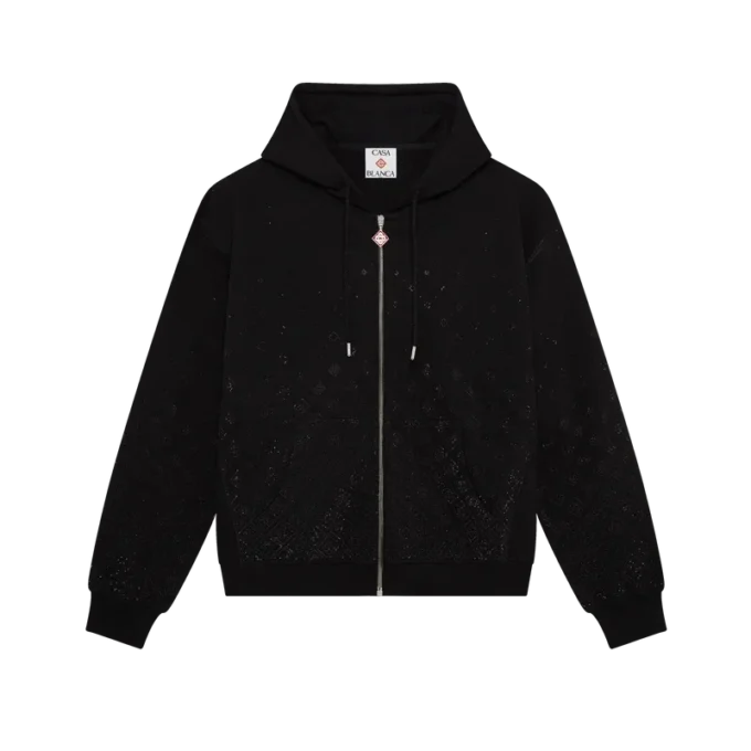 Langärmliges Sweatshirt mit Kristall-Monogramm